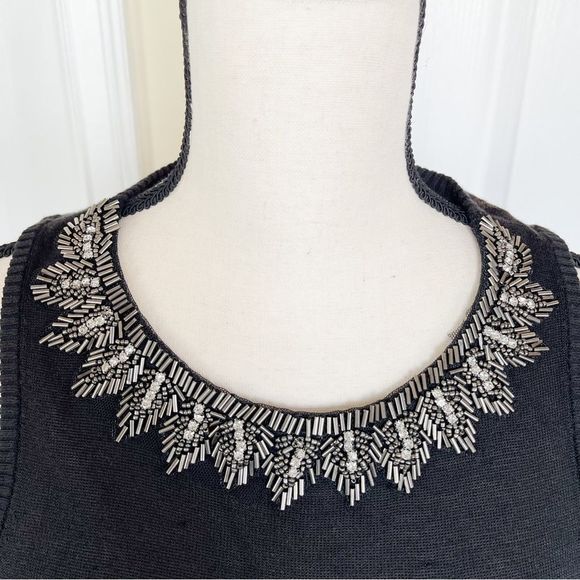 Badgley Mischka Size XS Hand Embroidered Detailed Stitching Sheer Silk Blend Top - Picture 3 of 12